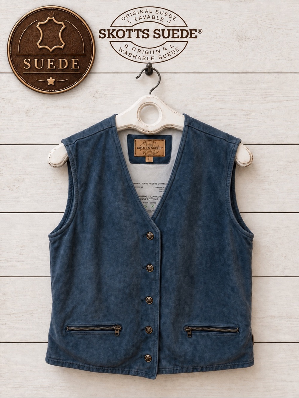 SKOTTS SUEDE – Washable Suede Vest – Size L